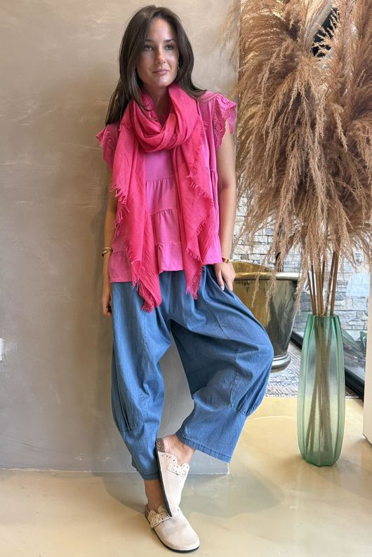 Classic Cotton Smock Tee Hot Pink